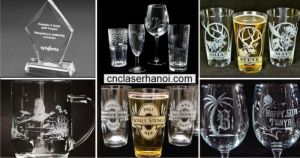 Khắc chữ logo lên kính chai lọ quà tặng